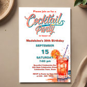 Turkoois & Koraal Verfrissend Waterverf Cocktail F Kaart