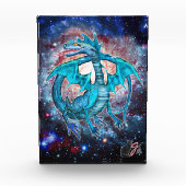 Turkoois Kosmische Draak Acryl Blok (Voorkant)