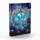 Turkoois Kosmische Draak Acryl Blok (Links)