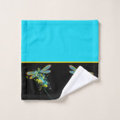Turkoois Libel Vlek Bad Handdoek Set (Wasdoekje)