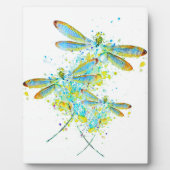Turkoois Libelle spatpaint Fotoplaat (Voorkant)