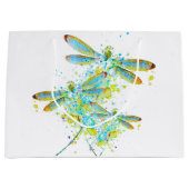 Turkoois Libelle spatpaint Groot Cadeauzakje (Voorkant)