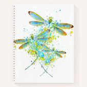 Turkoois Libelle spatpaint Notitieboek (Voorkant)
