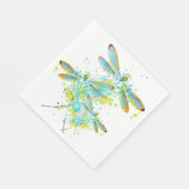 Turkoois Libelle spatpaint  Servet (Hoek)