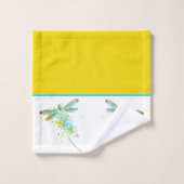 Turkoois Libelle spatpatroon  Bad Handdoek Set (Wasdoekje)
