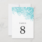 Turkoois Licht Shower Tafel Nummerkaarten Kaart (Achterkant)