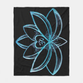 Turkoois Lotus Fleece Deken (Voorkant)