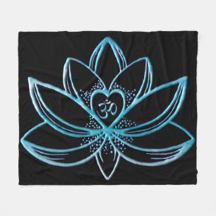 Turkoois Lotus  Fleece Deken