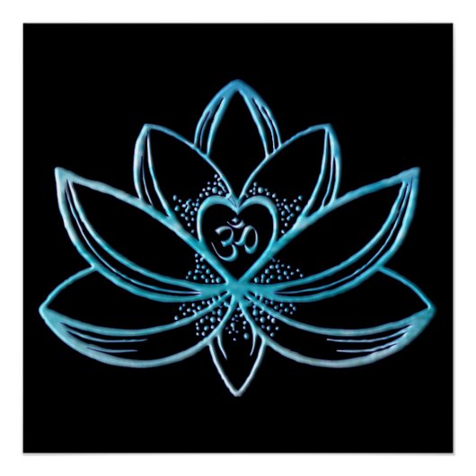 Turkoois Lotus Perfect Poster (Voorkant)