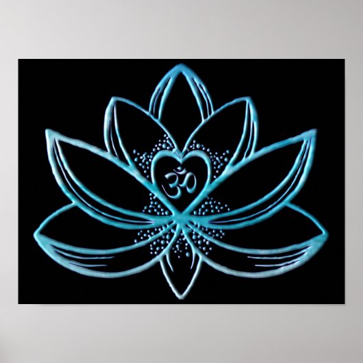 Turkoois Lotus Poster (Voorkant)