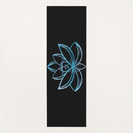 Turkoois Lotus Yogamat (Voorkant)