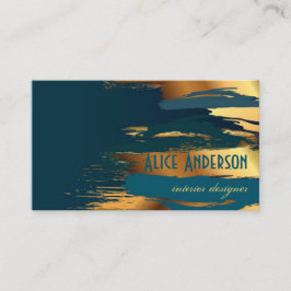 Turkoois luxe elegant goud moderne glam designer visitekaartje