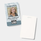 Turkoois Marmeren Foto en Logo Badge (Voor- en achterkant)