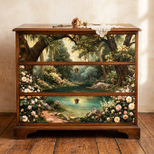 Turkoois Meer Witte Roos Bosland Decoupage Tissuepapier
