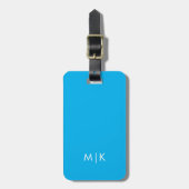 Turkoois | Modern monogram Bagagelabel (Voorkant verticaal)