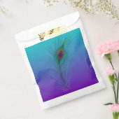 Turkoois naar Paarse Pauwveer Bedankzakje (Gezegeld)