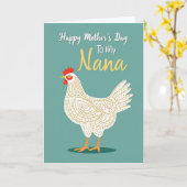 Turkoois Nana Moederdagkaart Kaart (Gele Bloem)
