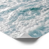 Turkoois oceaanschuim - heldere kustwaterfoto poster (Hoek)