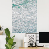 Turkoois oceaanschuim - heldere kustwaterfoto poster (Thuiskantoor)