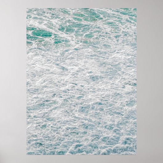 Turkoois oceaanschuim - heldere kustwaterfoto poster (Voorkant)
