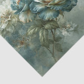 Turkoois olieverf Blauwe Rozen Tak Decoupage Tissuepapier (Detail)