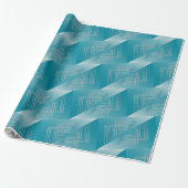 Turkoois opaal wit cadeaupapier (Uitgerold)