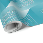 Turkoois opaal wit cadeaupapier (Rol Hoek)