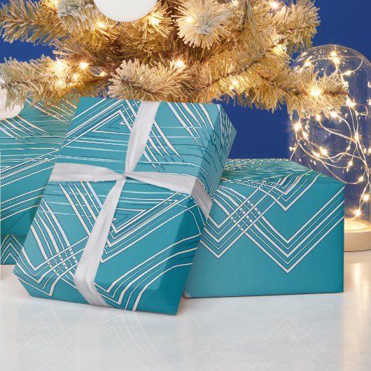 Turkoois opaal wit cadeaupapier (Feestdagen)