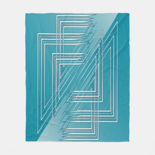 Turkoois opaal wit fleece deken (Voorkant)