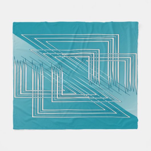 Turkoois opaal wit fleece deken (Voorkant (Horizontaal))