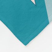 Turkoois opaal wit fleece deken (Hoek)