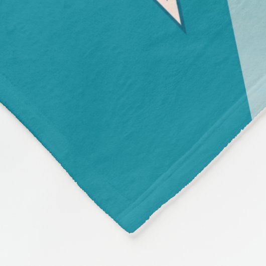 Turkoois opaal wit fleece deken (Hoek)