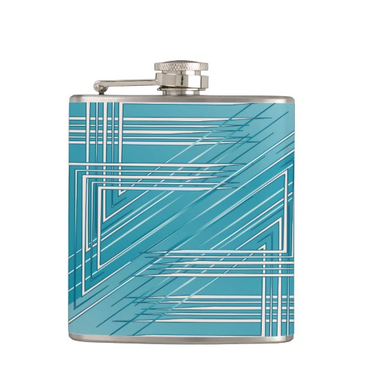 Turkoois opaal wit heupfles (Voorkant)