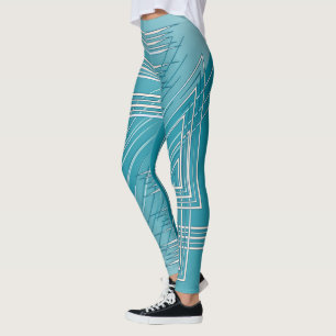Turkoois opaal wit leggings