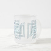 Turkoois opaal wit matglas koffiemok (Voorkant rechts)