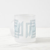 Turkoois opaal wit matglas koffiemok (Voorkant links)