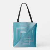 Turkoois opaal wit tote bag (Achterkant)