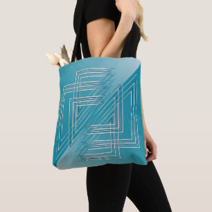 Turkoois opaal wit tote bag