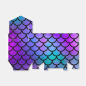 Turkoois Paars Roze Blauw Zeemeermin Schubben Fant Bedankdoosjes (Uitgevouwen)
