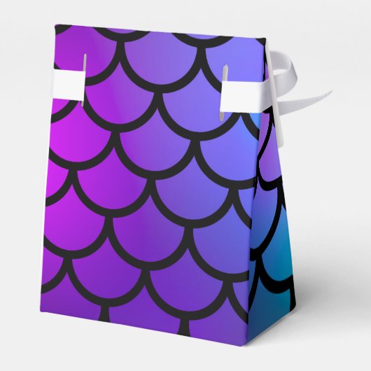 Turkoois Paars Roze Blauw Zeemeermin Schubben Fant Bedankdoosjes (Achterkant)