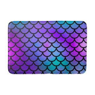 Turkoois Paars Roze Blauwe Zeemeermin Schubben Fan Badmat