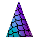 Turkoois Paars Roze Blauwe Zeemeermin Schubben Fan Feesthoedjes (Rechts)