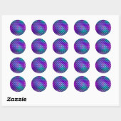 Turkoois Paars Roze Blauwe Zeemeermin Schubben Fan Ronde Sticker (Vel)