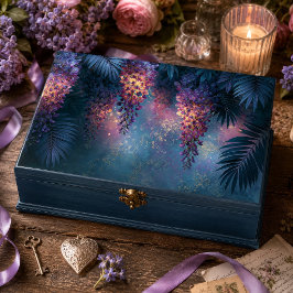 Turkoois Palm Paarse Wisteria Decoupage Tissuepapier