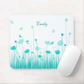 Turkoois papaver mousepad muismat (Met muis)