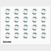 Turkoois Pauwveer Huwelijk Ronde Sticker (Vel)