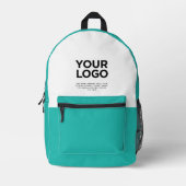 Turkoois | Persoonlijke zakelijke Logo en tekst Bedrukte Rugzak (Voorkant)