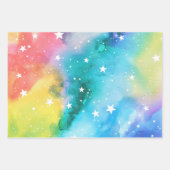 Turkoois Perzikbloesem Kleurrijke Hemellichamen Inpakpapier Vel (Voorkant 2)