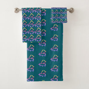 Turkoois Piano Versierd Bad Handdoek