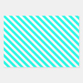 Turkoois polka stippen en strepen inpakpapier vel (Voorkant 3)